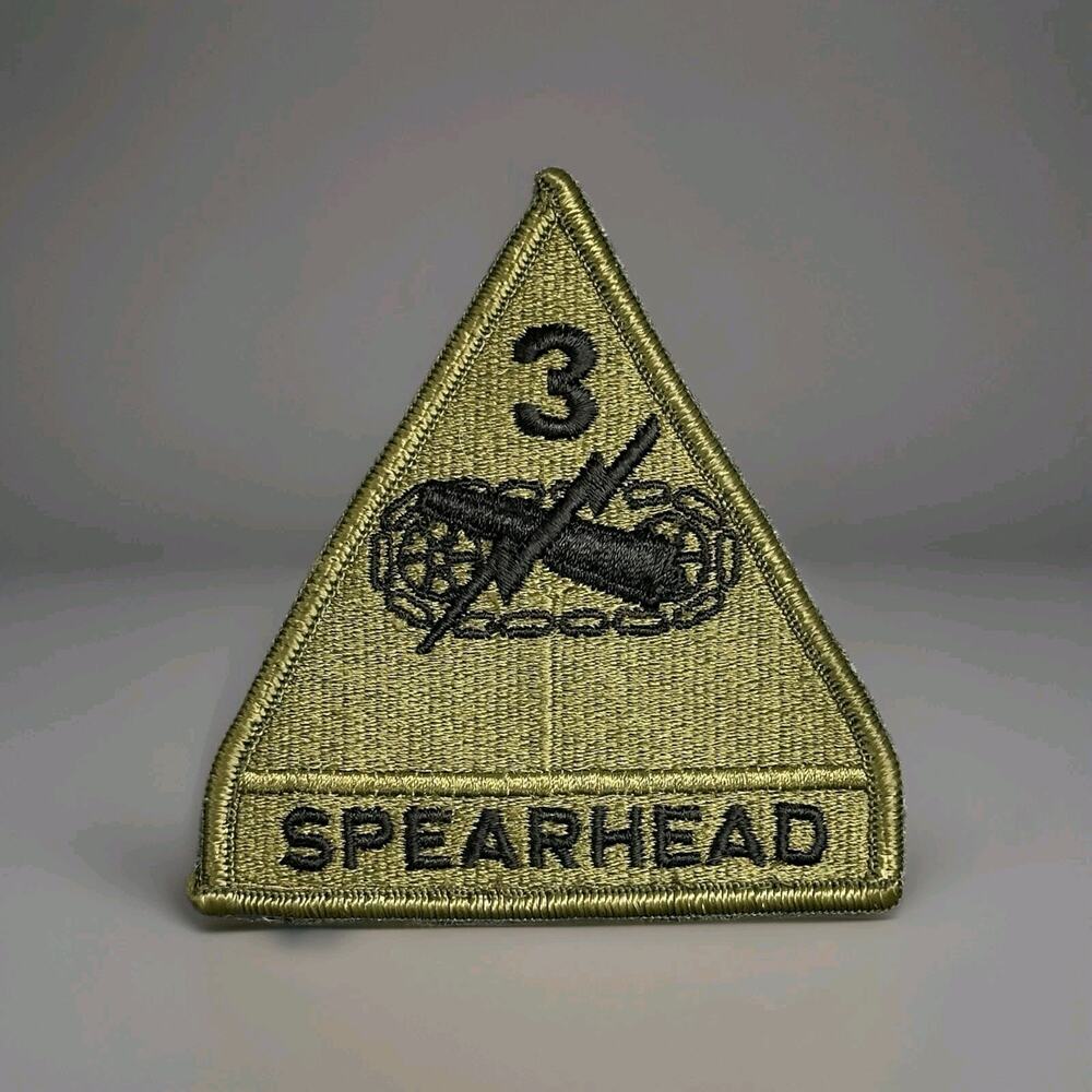 Military 3rd ARMORED Division Patch US Army Spearhead Subdued INV9970 Embroidery